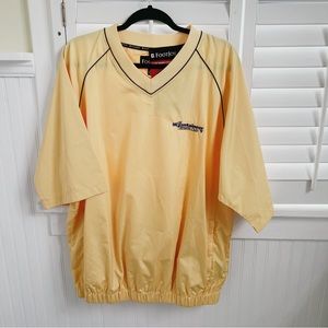 FootJoy NWT Yellow & Navy Blue Trim Short Sleeve Performance Windshirt Large